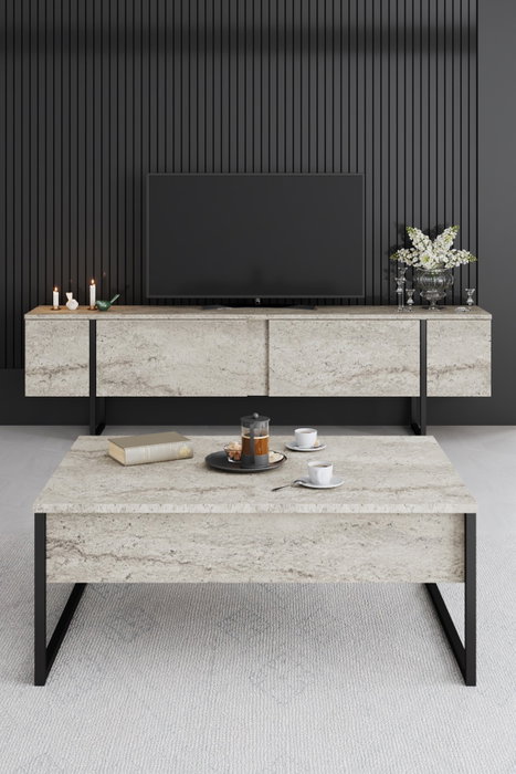 Hanah Home Luxe - Travertine, Black